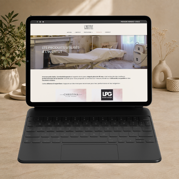 Page produits du site internet de l’Institut Emmanuelle Gallo à Toulon