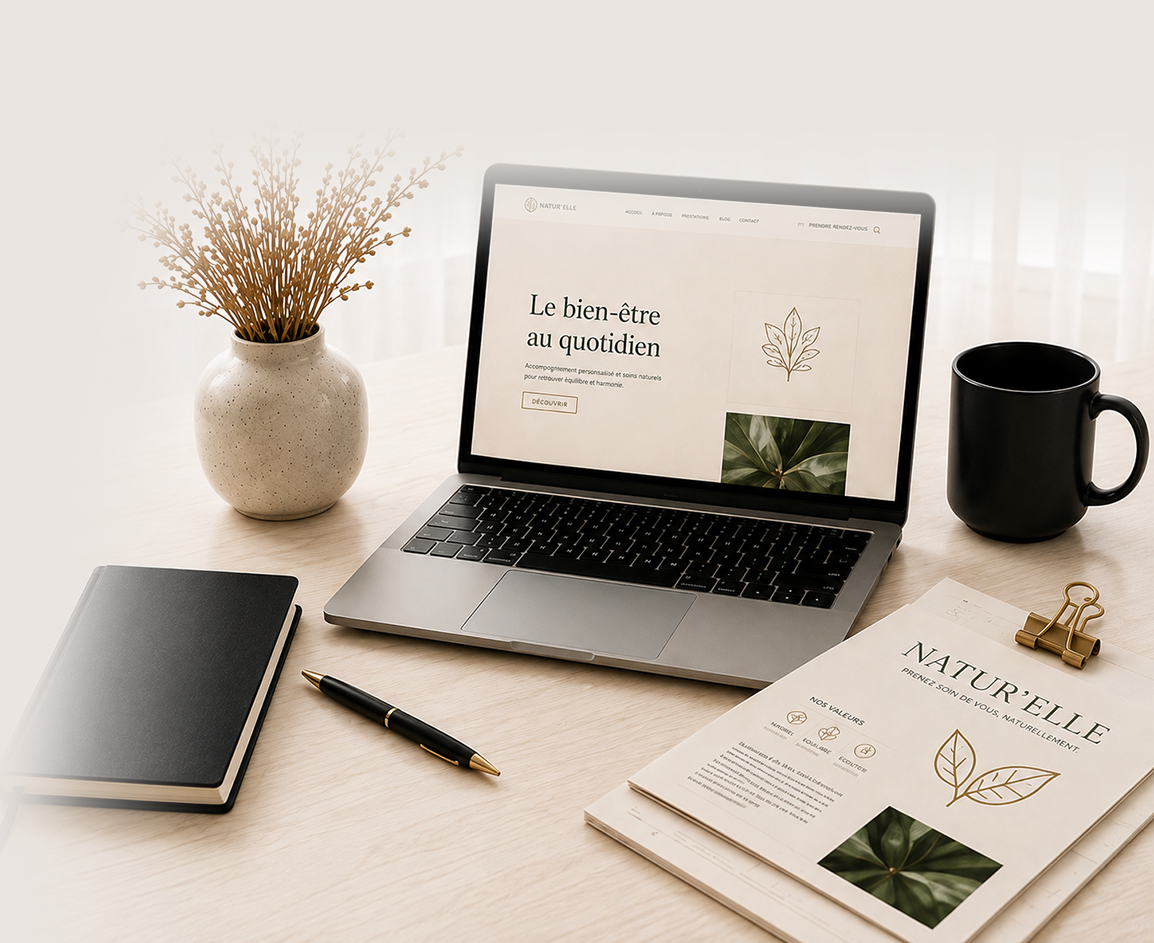 Création de site internet et identité visuelle par une webdesigner et graphiste freelance