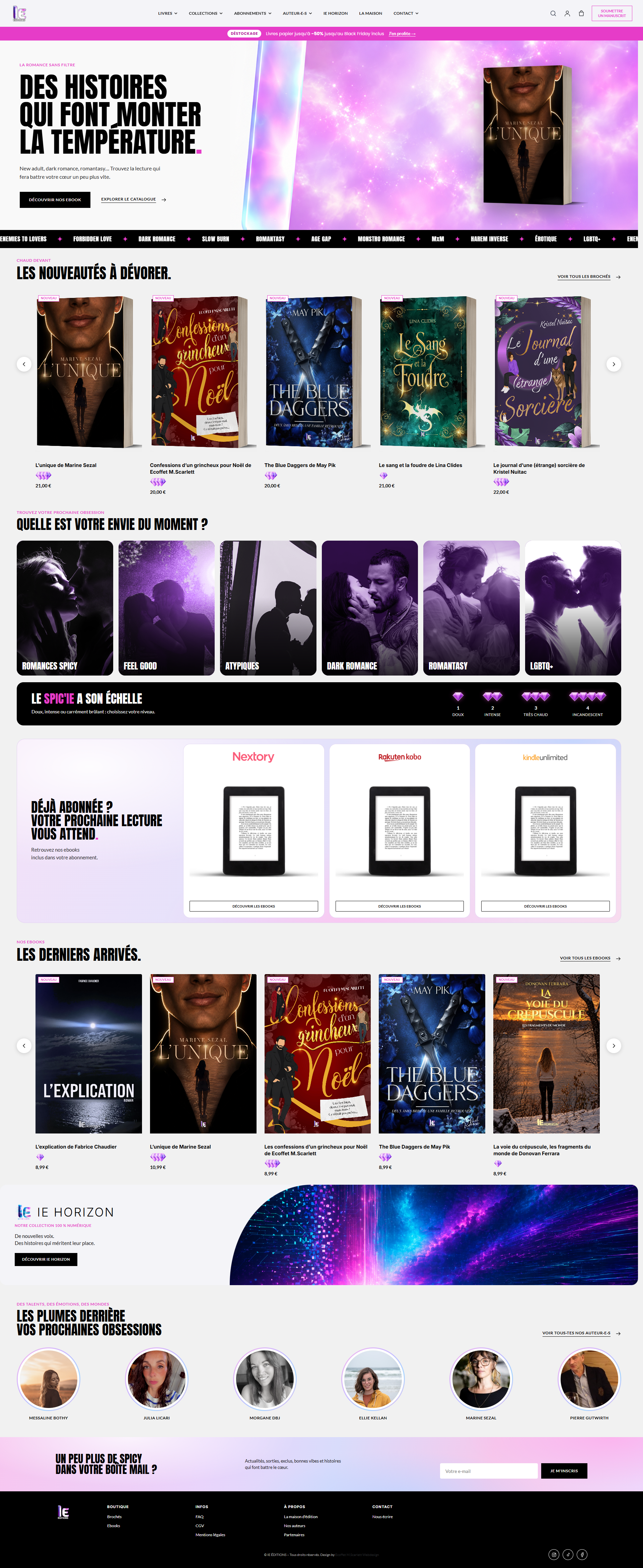 IE Éditions — la refonte d&rsquo;un site de romance sans filtre