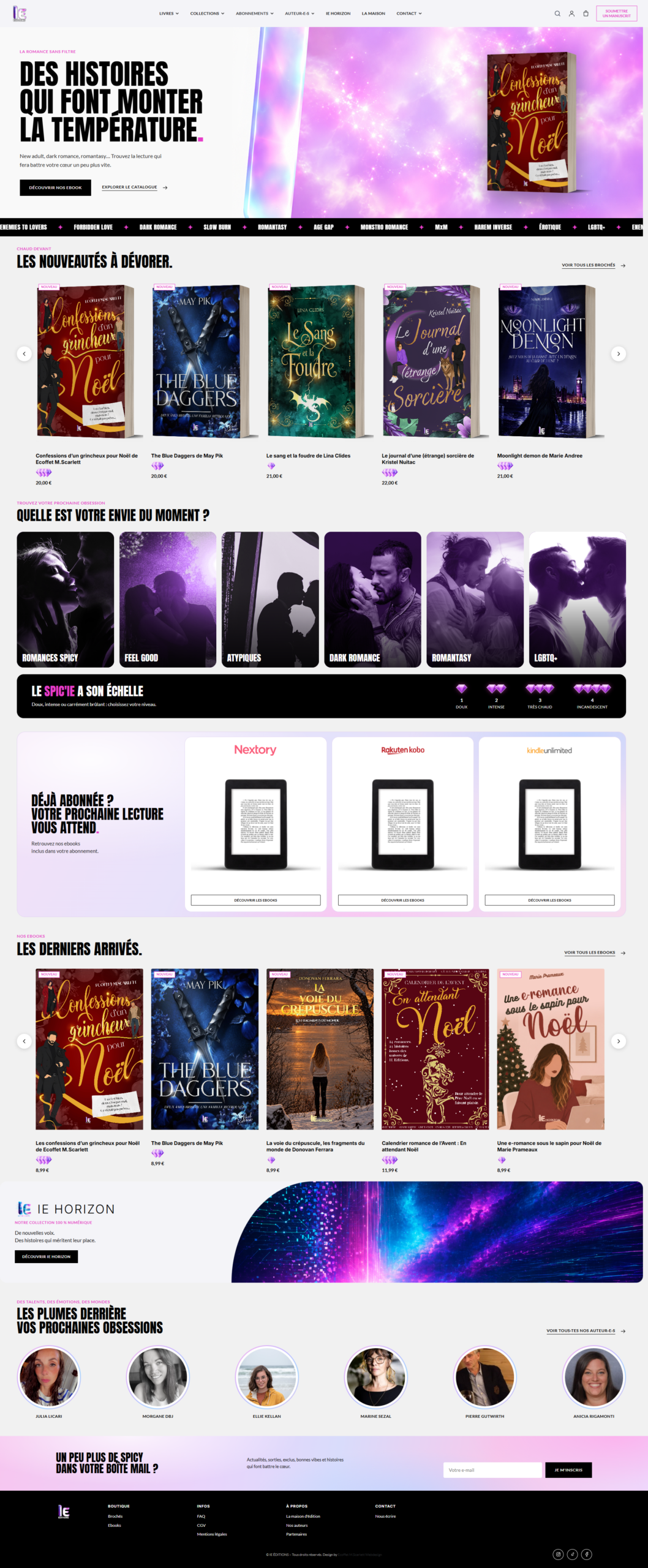Exemple de site internet réalisé par Scarlett Ecoffet
